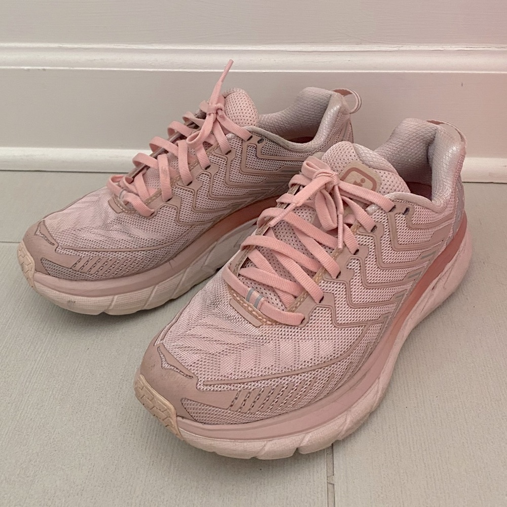 Pink Outdoor Voices Hoka One One collab Clifton